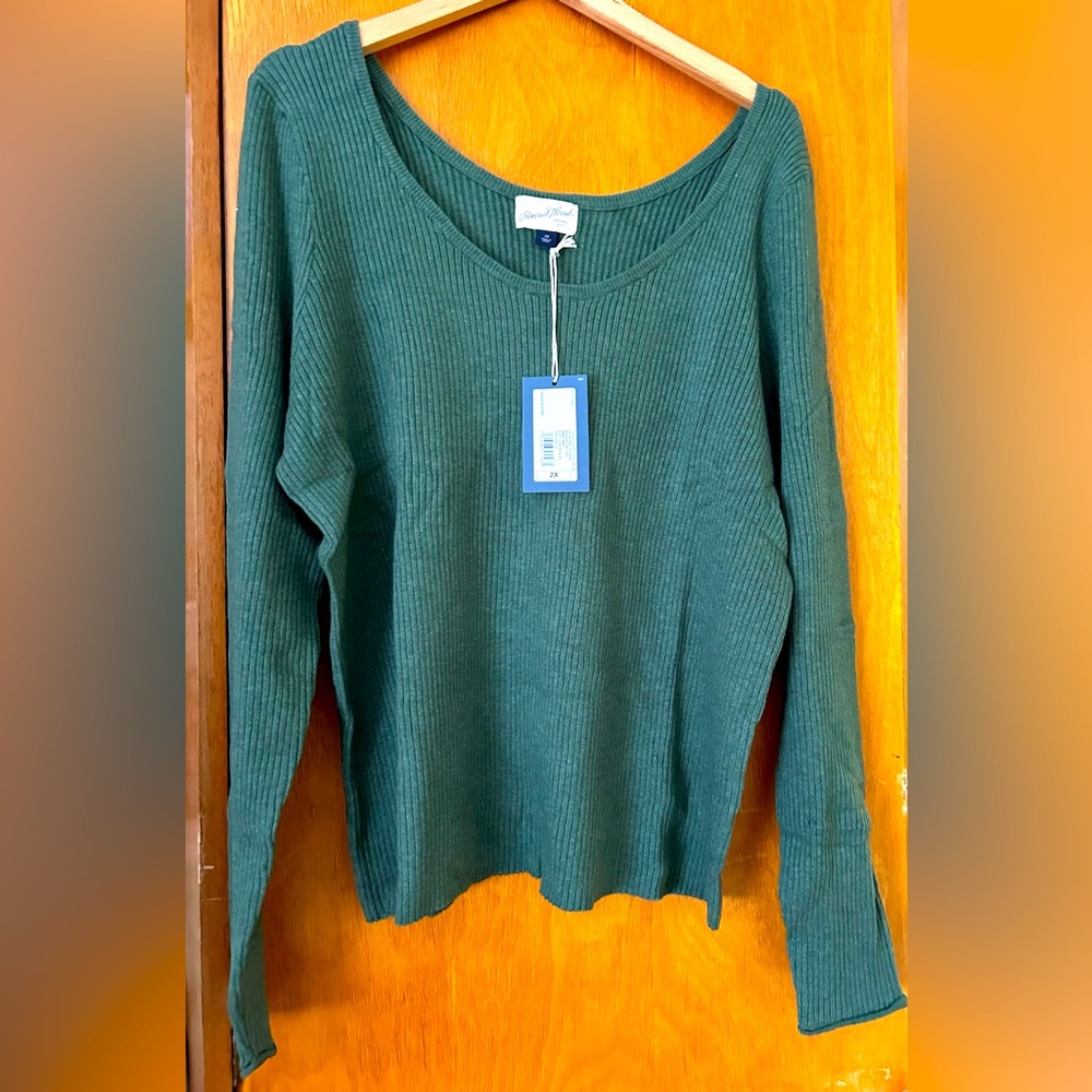 Universal Thread NWT Oversized crew neck  Sweater Top Green size 2X New